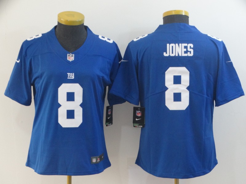 Personalized Women Giants 8 Daniel Jones Royal Women Untouchable Limited Jersey