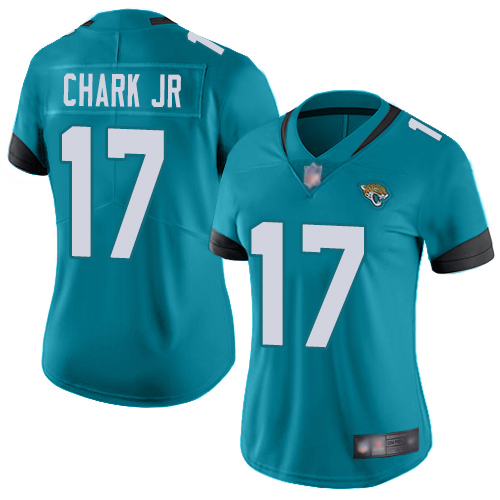 Personalized Jaguars #17 DJ Chark Jr Teal Green Alternate Women’s Stitched Football Untouchable Limited Jersey