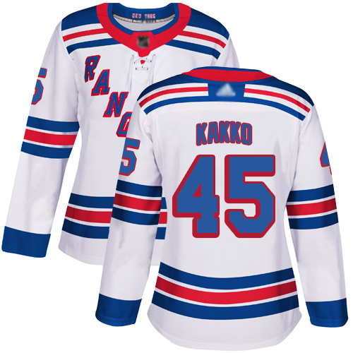 Personalized Rangers #45 Kaapo Kakko White Road Authentic Women’s Stitched Hockey Jersey