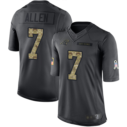 Personalized Panthers #7 Kyle Allen Black Men’s Stitched Football Limited 2016 Salute to Service Jersey