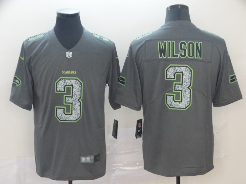 Personalized Seahawks 3 Russell Wilson Gray Camo Untouchable Limited Jersey