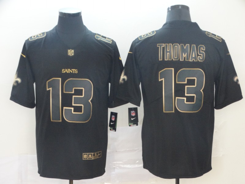 Personalized Saints 13 Michael Thomas Black Gold Untouchable Limited Jersey
