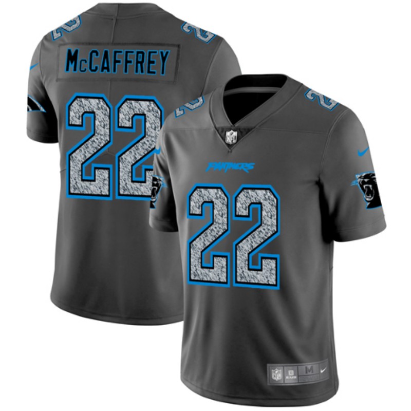 Personalized Panthers 22 Christian McCaffrey Gray Camo Untouchable Limited Jersey