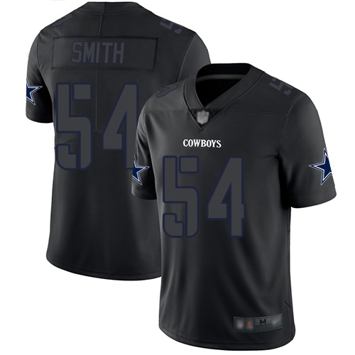 Personalized Cowboys #54 Jaylon Smith Black Men’s Stitched Football Limited Rush Impact Jersey