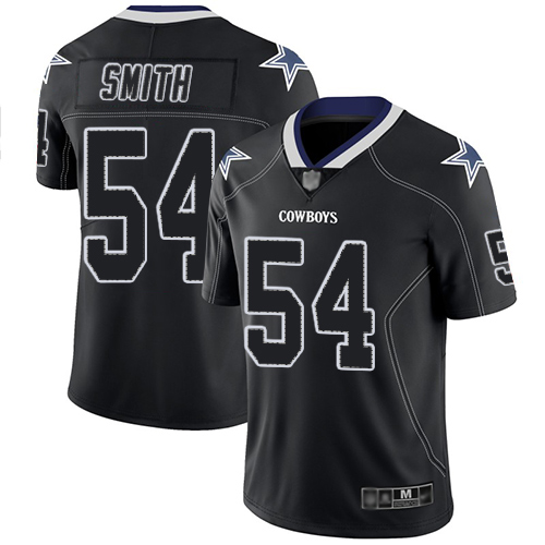 Personalized Cowboys #54 Jaylon Smith Lights Out Black Men’s Stitched Football Limited Rush Jersey