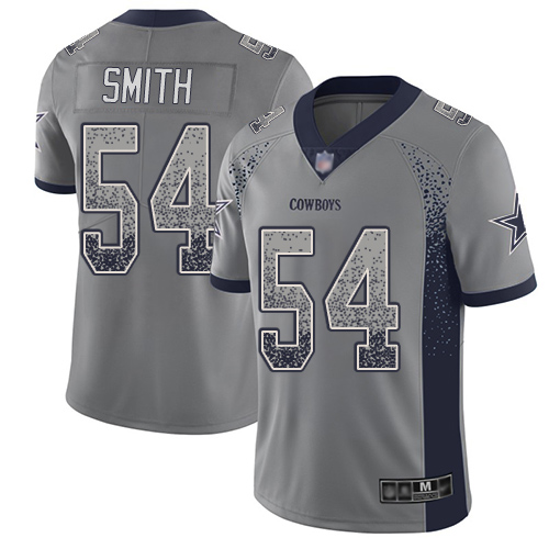Personalized Cowboys #54 Jaylon Smith Gray Men’s Stitched Football Limited Rush Drift Fashion Jersey