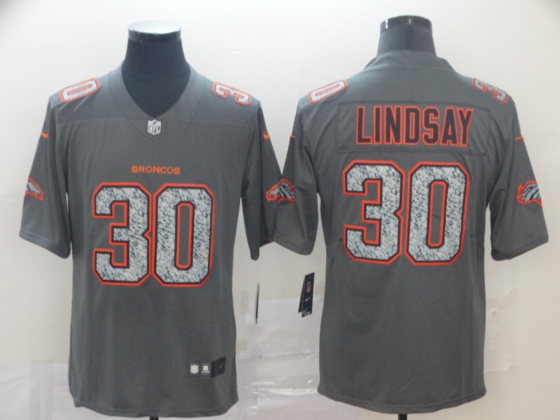 Personalized Broncos 30 Phillip Lindsay Gray Camo Untouchable Limited Jersey