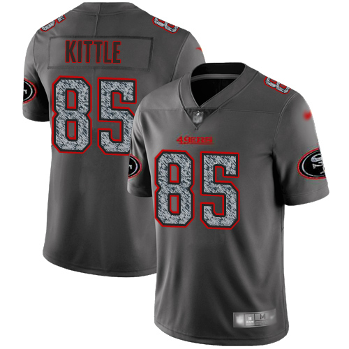 Personalized 49ers #85 George Kittle Gray Static Men’s Stitched Football Untouchable Limited Jersey