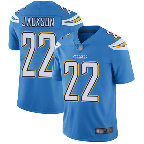 Personalized Chargers #22 Justin Jackson Electric Blue Alternate Men’s Stitched Football Untouchable Limited Jersey