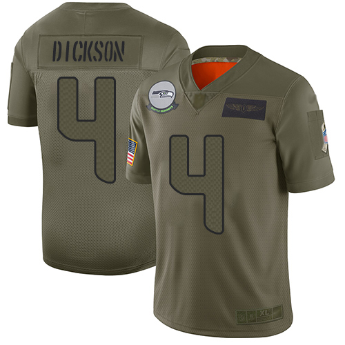 Personalized Seahawks #4 Michael Dickson Camo Men’s Stitched Football Limited 2019 Salute To Service Jersey