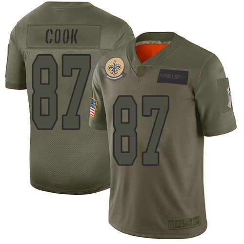 Personalized Saints #87 Jared Cook Camo Men’s Stitched Football Limited 2019 Salute To Service Jersey
