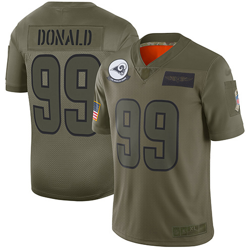 Personalized Rams #99 Aaron Donald Camo Men’s Stitched Football Limited 2019 Salute To Service Jersey