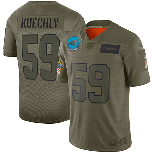 Personalized Panthers #59 Luke Kuechly Camo Men’s Stitched Football Limited 2019 Salute To Service Jersey