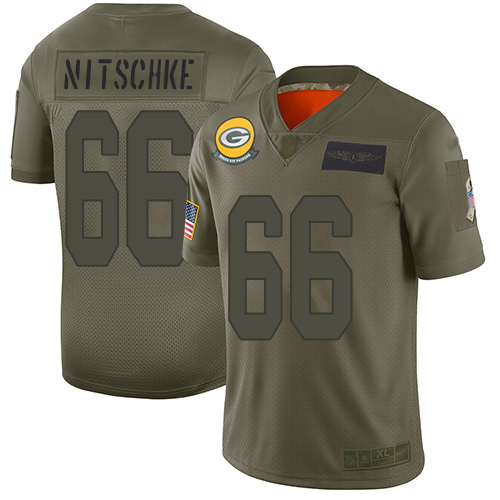 Personalized Packers #66 Ray Nitschke Camo Men’s Stitched Football Limited 2019 Salute To Service Jersey