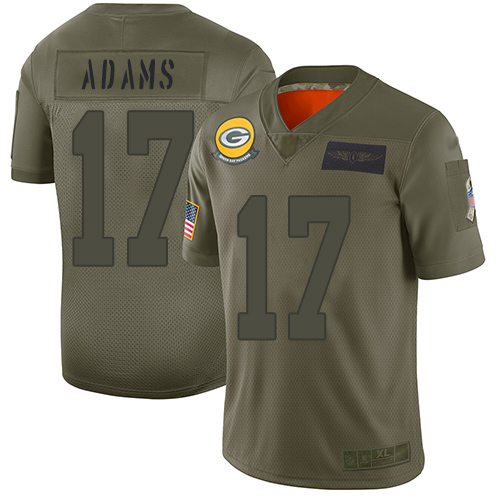 Personalized Packers #17 Davante Adams Camo Men’s Stitched Football Limited 2019 Salute To Service Jersey