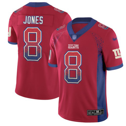 Personalized Giants #8 Daniel Jones Red Alternate Men’s Stitched Football Limited Rush Drift Fashion Jersey