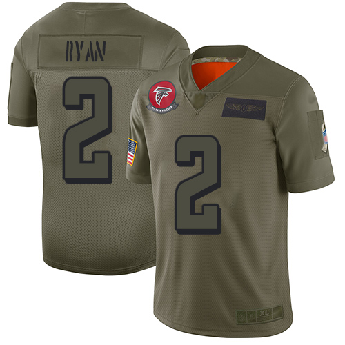 Personalized Falcons #2 Matt Ryan Camo Men’s Stitched Football Limited 2019 Salute To Service Jersey