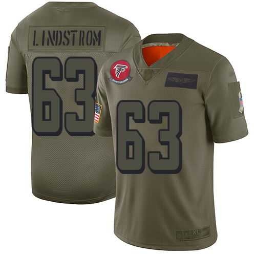 Personalized Falcons #63 Chris Lindstrom Camo Men’s Stitched Football Limited 2019 Salute To Service Jersey