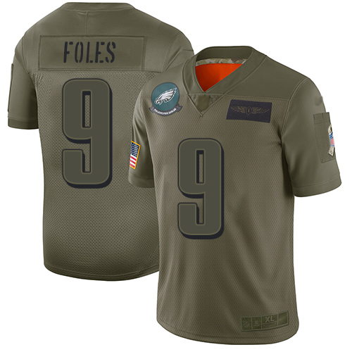 Personalized Eagles #9 Nick Foles Camo Men’s Stitched Football Limited 2019 Salute To Service Jersey