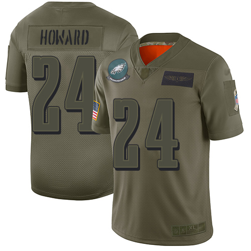 Personalized Eagles #24 Jordan Howard Camo Men’s Stitched Football Limited 2019 Salute To Service Jersey