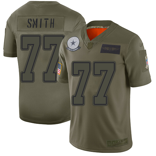 Personalized Cowboys #77 Tyron Smith Camo Men’s Stitched Football Limited 2019 Salute To Service Jersey