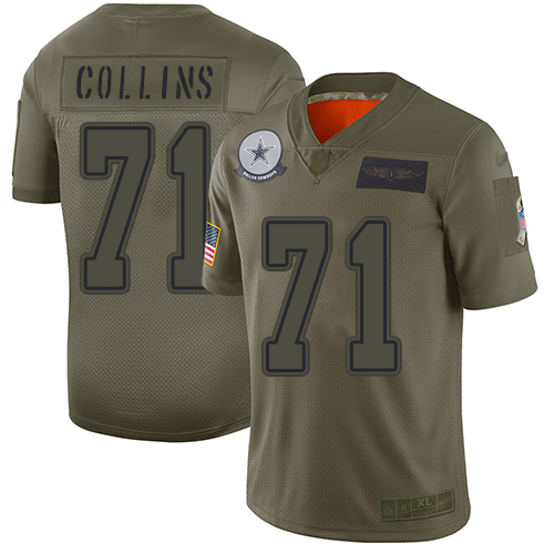 Personalized Cowboys #71 La’el Collins Camo Men’s Stitched Football Limited 2019 Salute To Service Jersey