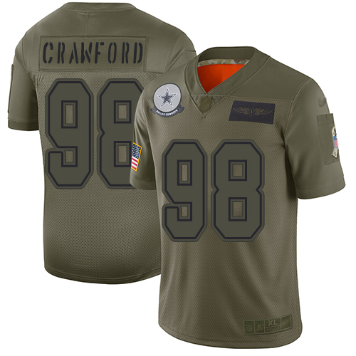 Personalized Cowboys #98 Tyrone Crawford Camo Men’s Stitched Football Limited 2019 Salute To Service Jersey