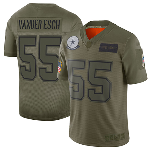 Personalized Cowboys #55 Leighton Vander Esch Camo Men’s Stitched Football Limited 2019 Salute To Service Jersey