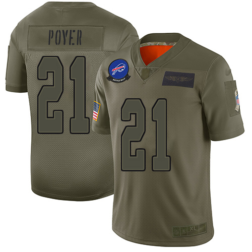 Personalized Bills #21 Jordan Poyer Camo Men’s Stitched Football Limited 2019 Salute To Service Jersey