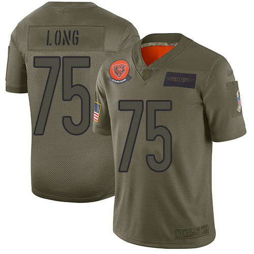Personalized Bears #75 Kyle Long Camo Men’s Stitched Football Limited 2019 Salute To Service Jersey