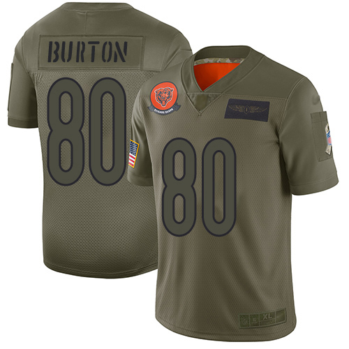 Personalized Bears #80 Trey Burton Camo Men’s Stitched Football Limited 2019 Salute To Service Jersey