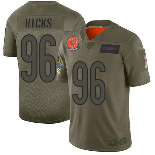 Personalized Bears #96 Akiem Hicks Camo Men’s Stitched Football Limited 2019 Salute To Service Jersey