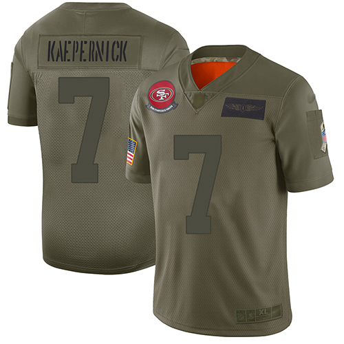 Personalized 49ers #7 Colin Kaepernick Camo Men’s Stitched Football Limited 2019 Salute To Service Jersey