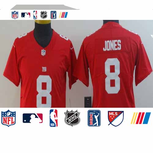 Personalized Youth Giants 8 Daniel Jones Red Youth Inverted Legend Limited Jersey