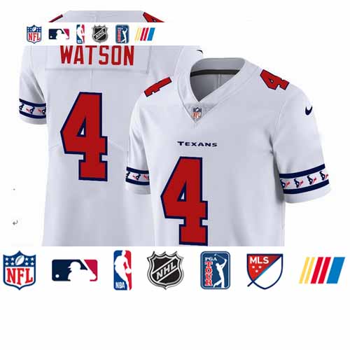 Personalized Texans 4 Deshaun Watson White 2019 New Untouchable Limited Jersey