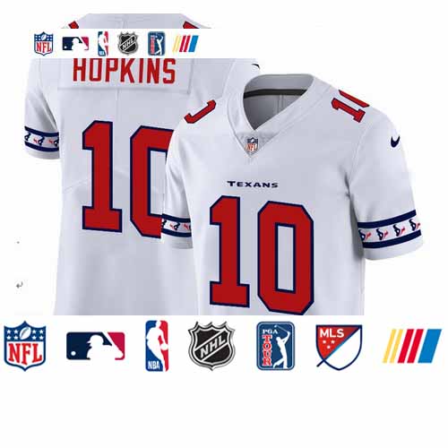 Personalized Texans 10 DeAndre Hopkins White 2019 New Untouchable Limited Jersey