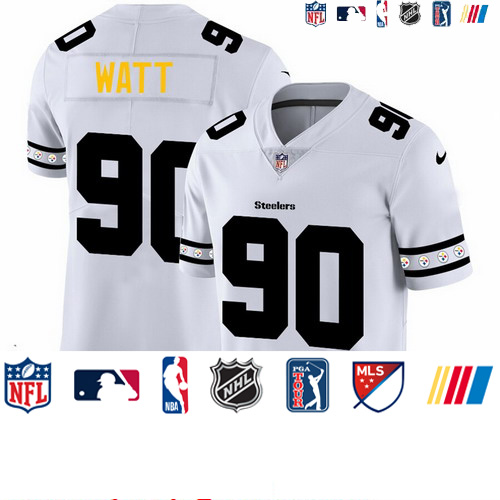 Personalized Steelers 90 T.J. Watt White 2019 New Untouchable Limited Jersey