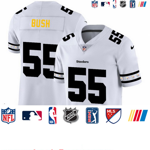 Personalized Steelers 55 Devin Bush White 2019 New Untouchable Limited Jersey