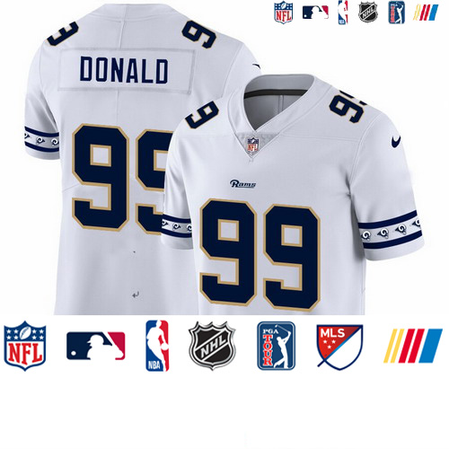 Personalized Rams 99 Aaron Donald White 2019 New Untouchable Limited Jersey