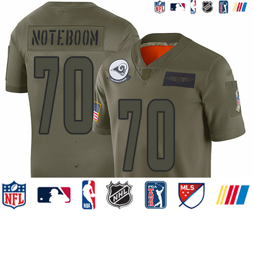 Personalized Rams #70 Joseph Noteboom Camo Men’s Stitched Football Limited 2019 Salute To Service Jersey