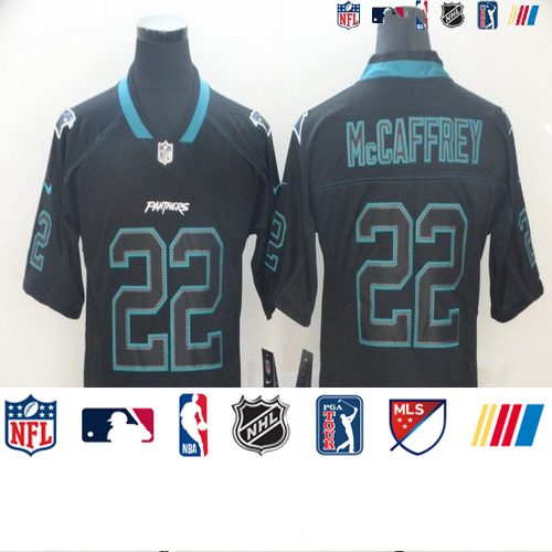 Personalized Panthers 22 Christian McCaffrey Black Shadow Legend Limited Jersey