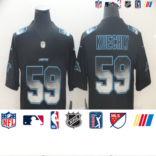 Personalized Panthers 59 Luke Kuechly Black Arch Smoke Untouchable Limited Jersey
