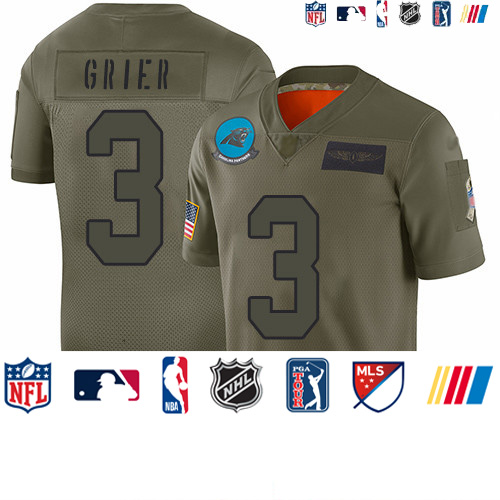 Personalized Panthers #3 Will Grier Camo Men’s Stitched Football Limited 2019 Salute To Service Jersey