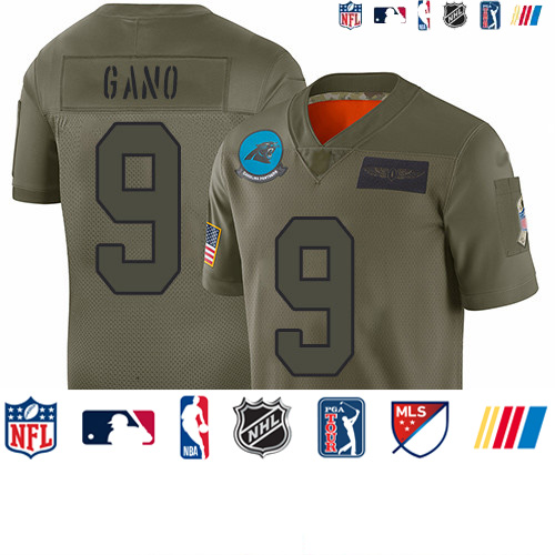 Personalized Panthers #9 Graham Gano Camo Men’s Stitched Football Limited 2019 Salute To Service Jersey