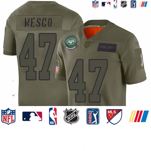 Personalized Jets #47 Trevon Wesco Camo Men’s Stitched Football Limited 2019 Salute To Service Jersey