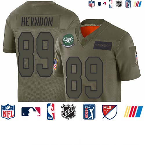 Personalized Jets #89 Chris Herndon Camo Men’s Stitched Football Limited 2019 Salute To Service Jersey