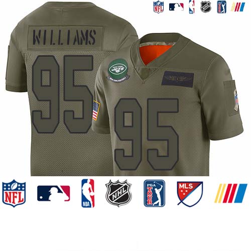 Personalized Jets #95 Quinnen Williams Camo Men’s Stitched Football Limited 2019 Salute To Service Jersey