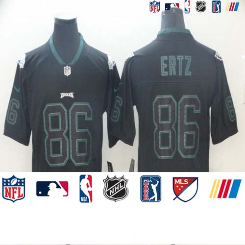 Personalized Eagles 86 Zach Ertz Black Shadow Legend Limited Jersey