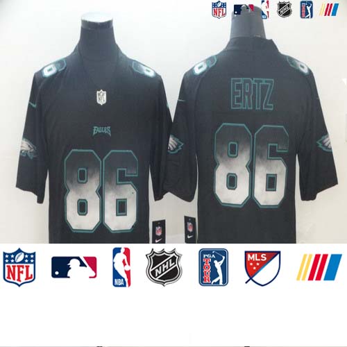 Personalized Eagles 86 Zach Ertz Black Arch Smoke Untouchable Limited Jersey