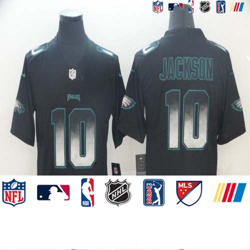 Personalized Eagles 10 DeSean Jackson Black Arch Smoke Untouchable Limited Jersey